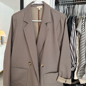 WOMENS BLAZER - Brown plaid
